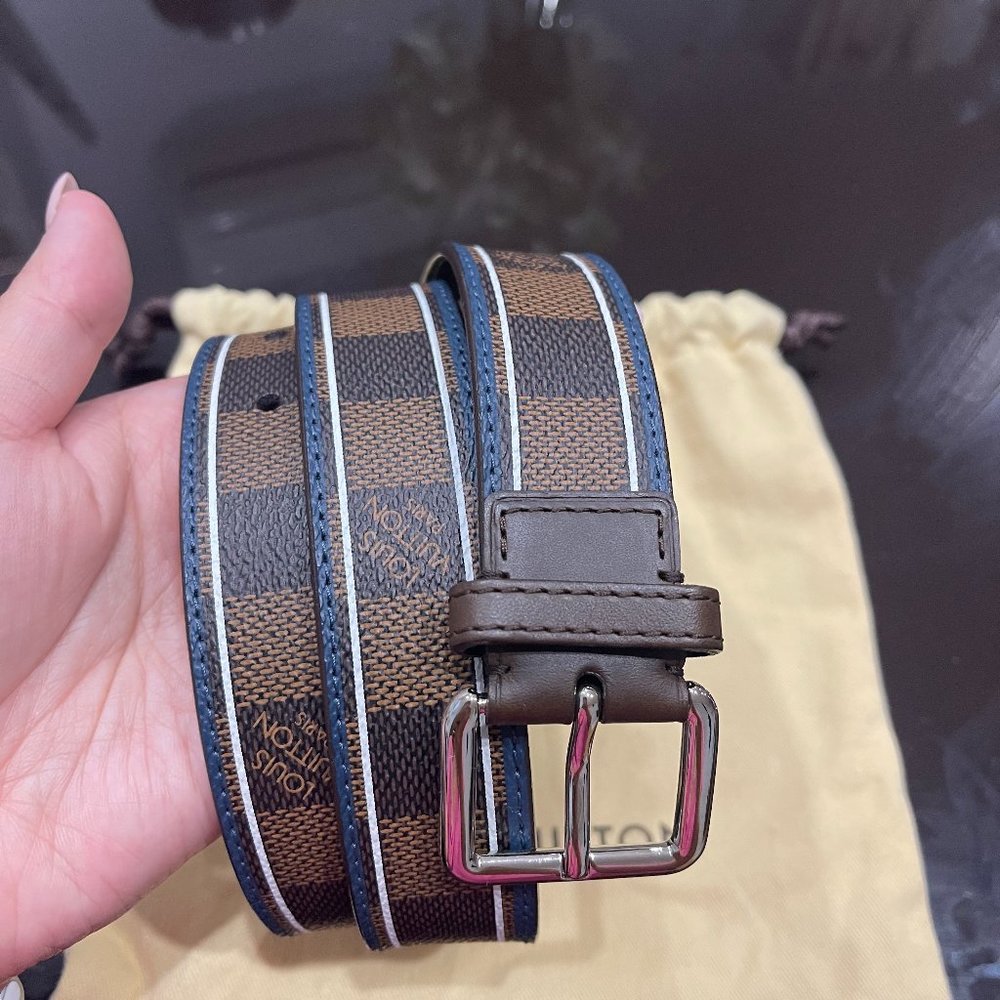 LOUIS VUITTON Damier Ebene Mens Belt M9769 - 90 cm